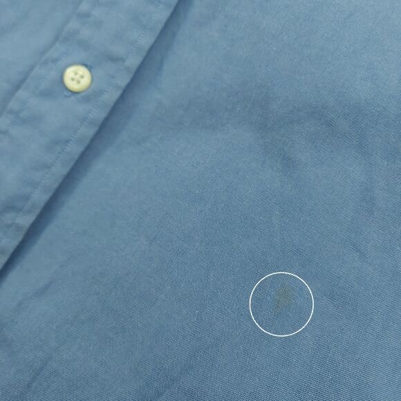 Ralph Lauren Yarmouth Shirt Mens 35 15.5 Blue Cotton Long Sleeve Logo Button Up - Picture 8 of 12